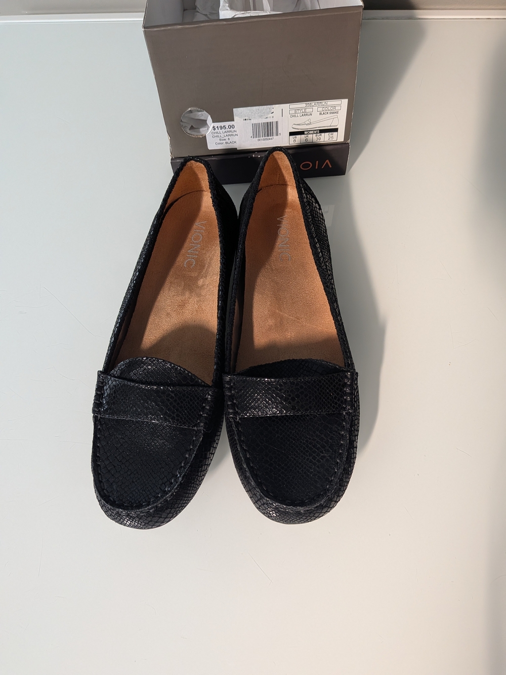 Vionic Black Leather Penny Loafer